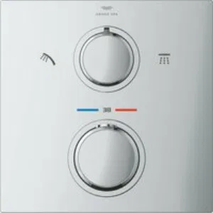 Внешняя часть термостата для душа GROHE Allure скрытого монтажа на 2 потребителя, квадратная, хром (29181002) Внешняя часть термостата для душа GROHE Allure скрытого монтажа на 2 потребителя, квадратная, хром (29181002)
