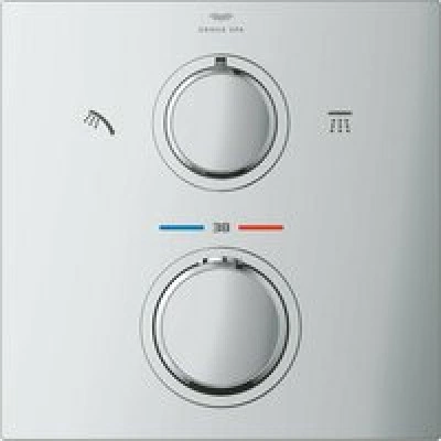 Внешняя часть термостата для душа GROHE Allure скрытого монтажа на 2 потребителя, квадратная, хром (29181002) Внешняя часть термостата для душа GROHE Allure скрытого монтажа на 2 потребителя, квадратная, хром (29181002)