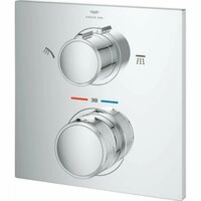 Внешняя часть термостата для душа GROHE Allure скрытого монтажа на 2 потребителя, квадратная, хром (29181002) Внешняя часть термостата для душа GROHE Allure скрытого монтажа на 2 потребителя, квадратная, хром (29181002)
