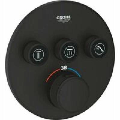 Внешняя часть термостата для душа GROHE Grohtherm SmartControl на 3 потребителя, фантомный черный (29508KF0)