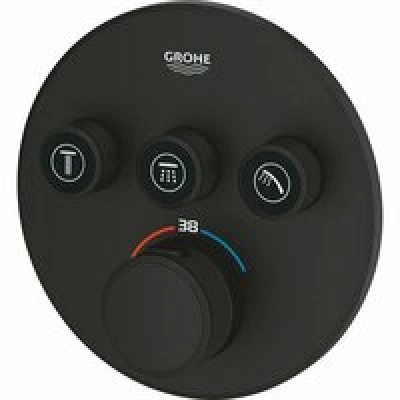 Внешняя часть термостата для душа GROHE Grohtherm SmartControl на 3 потребителя, фантомный черный (29508KF0) Внешняя часть термостата для душа GROHE Grohtherm SmartControl на 3 потребителя, фантомный черный (29508KF0)