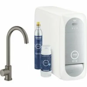 Кран для кухонной мойки GROHE Blue Home Mono с системой фильтрации, охлаждения и газирования воды, Wi-Fi, темный графит матовый (31498AL1) Кран для кухонной мойки GROHE Blue Home Mono с системой фильтрации, охлаждения и газирования воды, Wi-Fi, темный графит матовый (31498AL1)