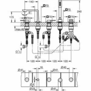 Смеситель для ванны GROHE Allure двухвентильный, на 5 отверстий, на край ванны, хром (25221001) Смеситель для ванны GROHE Allure двухвентильный, на 5 отверстий, на край ванны, хром (25221001)