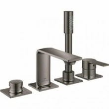 Смеситель для ванны GROHE Allure на 4 отверстия, на край ванны, темный графит глянец (19316A01)