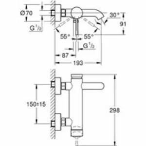 Смеситель для ванны GROHE Essence, суперсталь (25250DC1) Смеситель для ванны GROHE Essence, суперсталь (25250DC1)