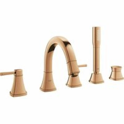 Смеситель для ванны GROHE Grandera двухвентильный, на 5 отверстий, на край ванны, теплый закат глянец (19919DA0)