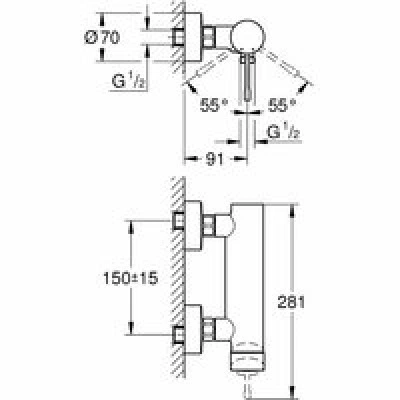 Смеситель для душа GROHE Essence, фантомный черный (25252KF1) Смеситель для душа GROHE Essence, фантомный черный (25252KF1)