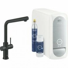 Смеситель для кухни GROHE Blue Home с системой фильтрации, охлаждения и газирования воды, Wi-Fi, черный бархат (31454KS1)