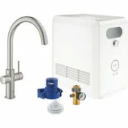 Смеситель для кухни GROHE Blue Professional с функцией фильтрации, с системой охлаждения и газирования воды, Wi-Fi, суперсталь (31323DC2)
