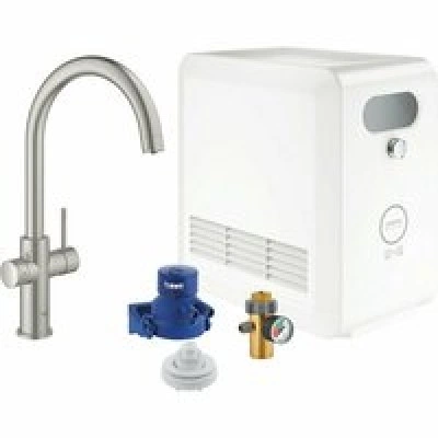 Смеситель для кухни GROHE Blue Professional с функцией фильтрации, с системой охлаждения и газирования воды, Wi-Fi, суперсталь (31323DC2)