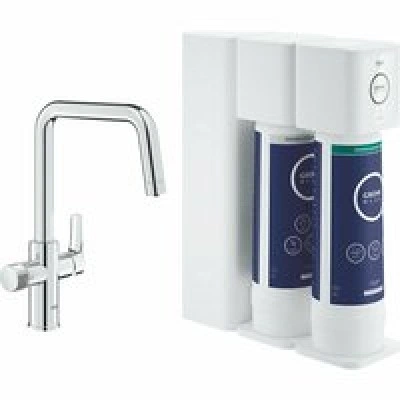 Смеситель для кухонной мойки GROHE Blue Pure Eurosmart с функцией фильтрации, с фильтром обратного осмоса с минерализацией в комплекте, хром (30587000)