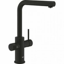 Смеситель для кухонной мойки GROHE Blue Pure Minta c вытяжным изливом, функцией фильтрации, без фильтра в комплекте, фантомный черный (30590KF0)