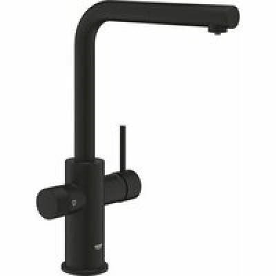 Смеситель для кухонной мойки GROHE Blue Pure Minta c вытяжным изливом, функцией фильтрации, без фильтра в комплекте, фантомный черный (30590KF0)