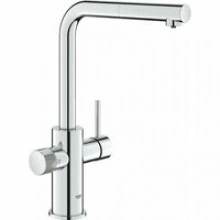 Смеситель для кухонной мойки GROHE Blue Pure Minta с функцией фильтрации, без фильтра в комплекте, хром (30590000)