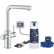 Смеситель для кухонной мойки GROHE Blue Pure Minta c вытяжным изливом, функцией фильтрации, с фильтром в комплекте, хром (30591000)