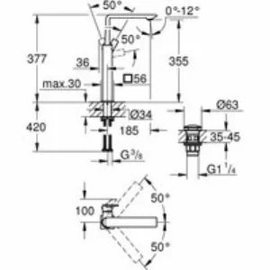 Смеситель для раковины GROHE Allure с донным клапаном, XL-Size, хром (23403001) Смеситель для раковины GROHE Allure с донным клапаном, XL-Size, хром (23403001)