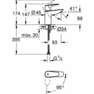 Смеситель для раковины GROHE BauEdge, S-size, хром (24193001) Смеситель для раковины GROHE BauEdge, S-size, хром (24193001)