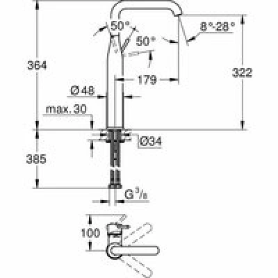 Смеситель для раковины GROHE Essence без донного клапана, XL-size, суперсталь (24170DC1) Смеситель для раковины GROHE Essence без донного клапана, XL-size, суперсталь (24170DC1)