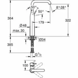 Смеситель для раковины GROHE Essence без донного клапана, XL-size, темный графит глянцевый (24170A01) Смеситель для раковины GROHE Essence без донного клапана, XL-size, темный графит глянцевый (24170A01)