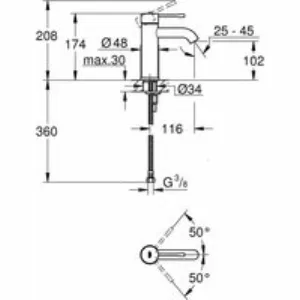 Смеситель для раковины GROHE Essence с гигиеническим душем, S-size, хром (24189000) Смеситель для раковины GROHE Essence с гигиеническим душем, S-size, хром (24189000)