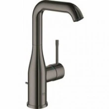 Смеситель для раковины GROHE Essence с донным клапаном, L-size, темный графит глянцевый (24174A01)