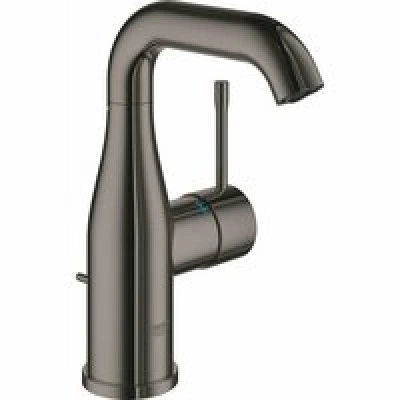 Смеситель для раковины GROHE Essence с донным клапаном, M-size, темный графит глянцевый (24173A01)