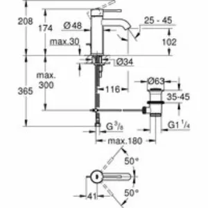 Смеситель для раковины GROHE Essence с донным клапаном, S-size, темный графит матовый (24171AL1) Смеситель для раковины GROHE Essence с донным клапаном, S-size, темный графит матовый (24171AL1)