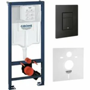 Система инсталляции для унитаза GROHE Solido 4 в 1 с панелью смыва Even, фантомный черный (38811KF0-B/S) Система инсталляции для унитаза GROHE Solido 4 в 1 с панелью смыва Even, фантомный черный (38811KF0-B/S)