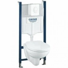 Комплект инсталляции GROHE Solido Compact 4 в 1 с подвесным унитазом Lecico Perth и сиденьем (39116000)