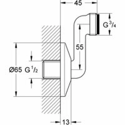 Эксцентрик s-образный 1/2 дюйма x 3/4 дюйма GROHE, регулируемый 55 мм (12465000) Эксцентрик s-образный 1/2 дюйма x 3/4 дюйма GROHE, регулируемый 55 мм (12465000)