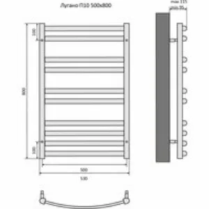 Полотенцесушитель водяной Aquatek Лугано П10 500x800, черный муар AQ DOC1080BL Полотенцесушитель водяной Aquatek Лугано П10 500x800, черный муар AQ DOC1080BL