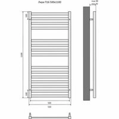 Полотенцесушитель водяной Aquatek Лира П16 500x1100, хром AQ KP1610CH Полотенцесушитель водяной Aquatek Лира П16 500x1100, хром AQ KP1610CH