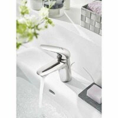 Смеситель для раковины GROHE Wave с донным клапаном, S-Size, хром (32284001) Смеситель для раковины GROHE Wave с донным клапаном, S-Size, хром (32284001)