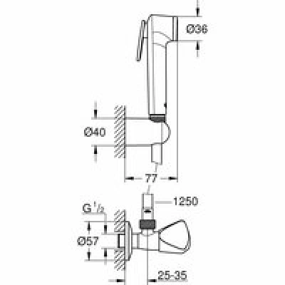 Набор для гигиенического душа GROHE Tempesta-F Trigger Spray 30, 1250 мм, хром (27514001) Набор для гигиенического душа GROHE Tempesta-F Trigger Spray 30, 1250 мм, хром (27514001)