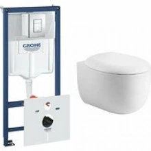 Комплект инсталляции GROHE 38775001 с унитазом Aquatek АЛЬТАИР и сиденьем с микролифтом (NW0149/S)