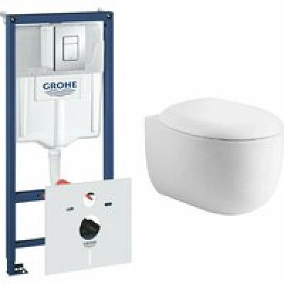 Комплект инсталляции GROHE 38775001 с унитазом Aquatek АЛЬТАИР и сиденьем с микролифтом (NW0149/S)