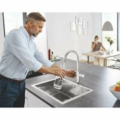 Смеситель для кухонной мойки GROHE Blue Home с системой фильтрации, охлаждения и газирования воды, хром (31455000) Смеситель для кухонной мойки GROHE Blue Home с системой фильтрации, охлаждения и газирования воды, хром (31455000)