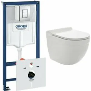 Комплект инсталляции GROHE 38775001 с унитазом AQUAme AQM2006 и сиденьем с микролифтом (NW0170/S) Комплект инсталляции GROHE 38775001 с унитазом AQUAme AQM2006 и сиденьем с микролифтом (NW0170/S)