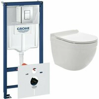 Комплект инсталляции GROHE 38775001 с унитазом AQUAme AQM2006 и сиденьем с микролифтом (NW0170/S)