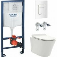 Комплект инсталляции GROHE 38772SH0 с унитазом AQUAme AQM2001 и сиденьем с микролифтом (NW0176/S)