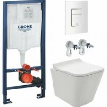Комплект инсталляции GROHE 38772SH0 с унитазом AQUAme AQM2004 и сиденьем с микролифтом (NW0179/S)