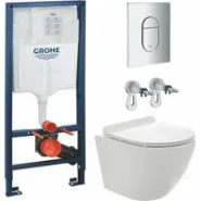 Комплект инсталляции GROHE NW0145/S с унитазом AQUAme AQM2002PRO и сиденьем с микролифтом (NW0183/S)