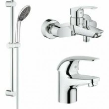 Комплект смесителей GROHE Eurosmart с душевым гарнитуром, хром (NB0077/S)