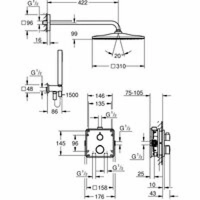Душевая система GROHE Grontherm с термостатом для душа, хром (34870000) Душевая система GROHE Grontherm с термостатом для душа, хром (34870000)