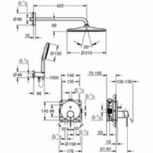 Душевая система GROHE Essence со смесителем для душа, холодный рассвет матовый (25287GN0) Душевая система GROHE Essence со смесителем для душа, холодный рассвет матовый (25287GN0)