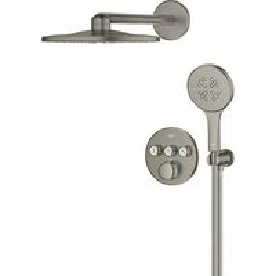Душевая система GROHE Grohtherm SmartControl с термостатом для душа, темный графит матовый (34863AL0) Душевая система GROHE Grohtherm SmartControl с термостатом для душа, темный графит матовый (34863AL0)