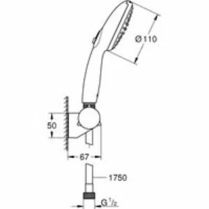 Душевой набор GROHE Tempesta 110, 2 режима, 1750 мм, 7,4 л/мин, хром (27601003) Душевой набор GROHE Tempesta 110, 2 режима, 1750 мм, 7,4 л/мин, хром (27601003)