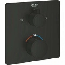 Внешняя часть термостата для душа GROHE Grohtherm на 2 потребителя, матовый черный (1022092430)