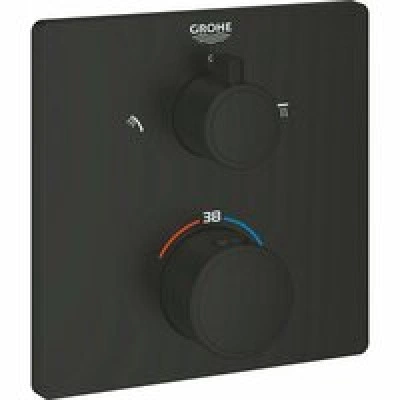 Внешняя часть термостата для душа GROHE Grohtherm на 2 потребителя, матовый черный (1022092430) Внешняя часть термостата для душа GROHE Grohtherm на 2 потребителя, матовый черный (1022092430)
