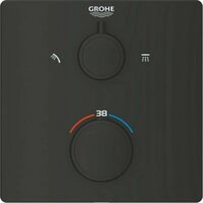 Внешняя часть термостата для душа GROHE Grohtherm на 2 потребителя, матовый черный (1022092430) Внешняя часть термостата для душа GROHE Grohtherm на 2 потребителя, матовый черный (1022092430)